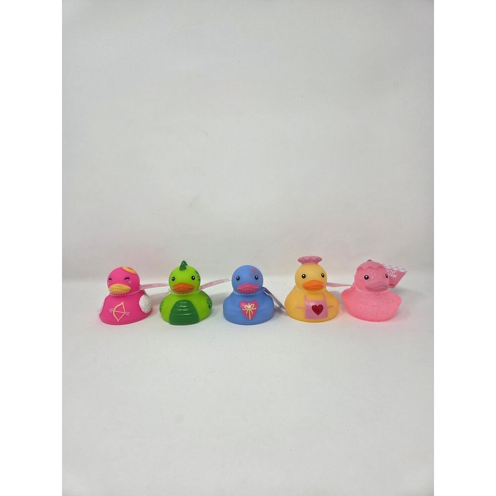 Valentine's Day Rubber Ducks 5 Cupcake, Chef, Heart, Dinosaur, Angel